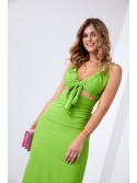 Rochie de vara cu decolteu legat, lime inchis 110525 - Magazin online - Boutique